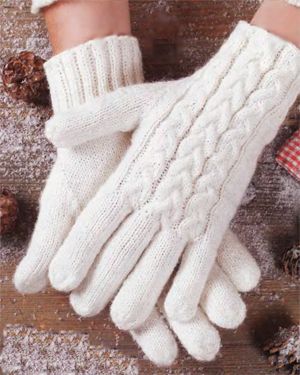 Белые перчатки (спицами)